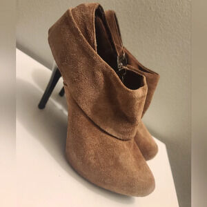 Fergie leather bootie heels